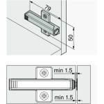 CALÇO ADAPTADOR CRUZ PARA AMORTECEDOR TIP-ON BLUM 956A1501 CINZA