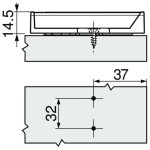 CALÇO ADAPTADOR CRUZ PARA AMORTECEDOR TIP-ON BLUM 956A1501 CINZA