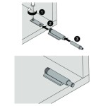 CALÇO ADAPTADOR RETO PARA AMORTECEDOR TIP-ON BLUM 970.1201 CINZA