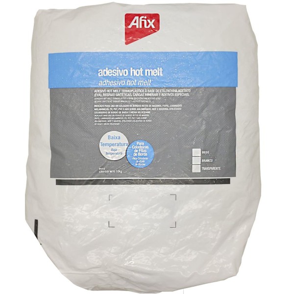 COLA GRANULADA AFIX HOT MELT BRANCA 10KG BAIXA TEMPERATURA