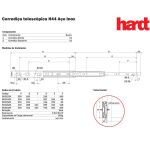 CORREDIÇA TELESCOPICA INOX HARDT H44 350MM