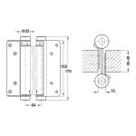 DOBRADIÇA VAI-VEM INOX 150MM COM 2 UNIDADES