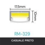 FARDO PERFIL ALUMÍNIO ROMETAL LED SOBREPOR RM-329 3 MT PRETO C/DIFUSOR