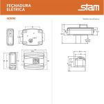 FECHADURA ELÉTRICA STAM 40MM ABRE PARA DENTRO BRANCA