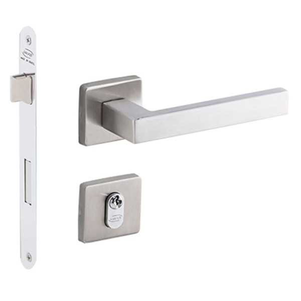 FECHADURA HATO 2 QUADRADA EXTERNA INOX ESCOVADO C/RED