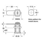 FECHADURA PARA GAVETA HAFELE UNIVERSAL NIQUELADA 32MM