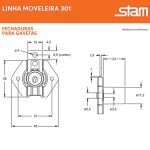 FECHADURA PARA GAVETA STAM CURTA 301 BRANCA 22MM