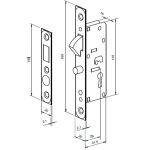 FECHADURA PORTA CORRER 1052 INTERNA BICO PAPAGAIO CROMADO