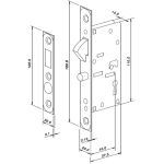 FECHADURA PORTA CORRER 1352 INTERNA BICO PAPAGAIO CROMADO