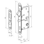 FECHADURA PORTA CORRER 1391 BANHEIRO BICO PAP. CROMADO C/RED