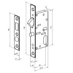 FECHADURA PORTA CORRER 1391 EXTERNA BICO PAP. CROMADO C/RED