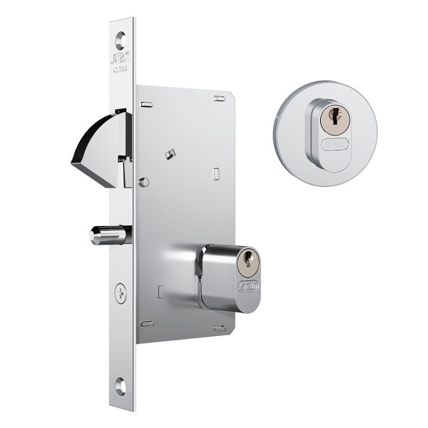 FECHADURA PORTA CORRER STAM LUGANO 950 REDONDA EXTERNA INOX