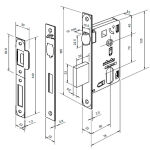 FECHADURA ROLETE 1710 QUADRADA EXTERNA XP CROMADA