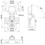 KIT C/10 DOBRADIÇA CANECO 35 C.FIXO CURTA AM FERLOCK CURVA