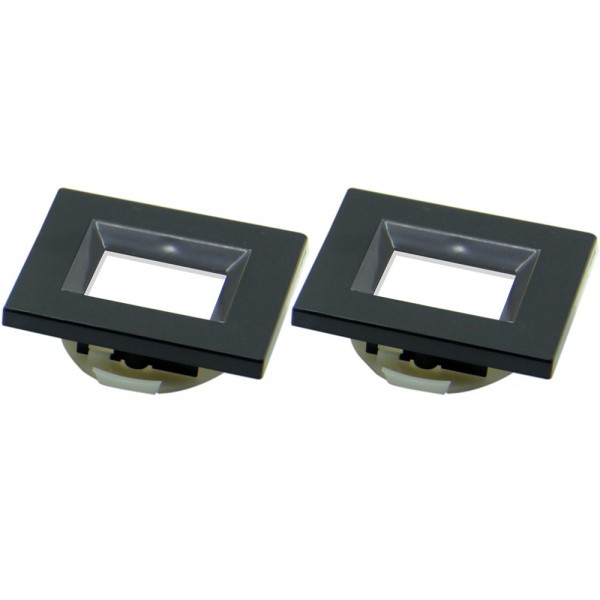 KIT C/2 LED EMBUTIR RETANGULAR E314 3000K PRETO