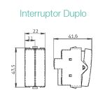 KIT C/2 INTERRUPTOR MARGIRIUS SLEEK PARALELO DUPLO PRETO