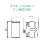 KIT C/3 INTERRUPTOR MARGIRIUS SLEEK PARALELO SIMPLES PRETO