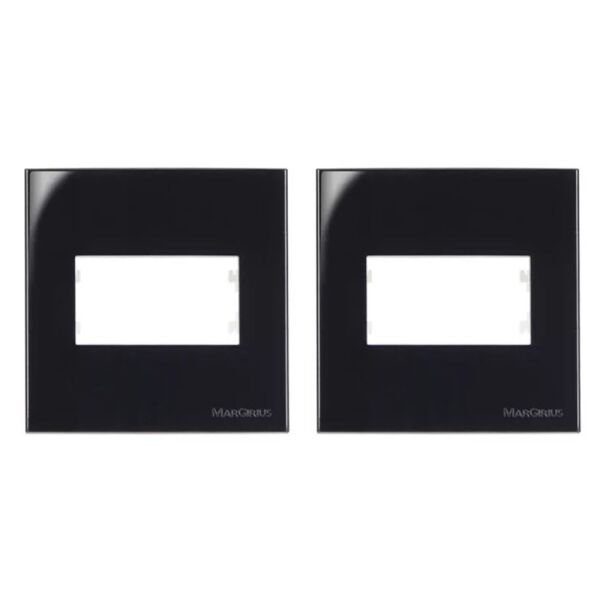 KIT C/2 PLACAS MARGIRIUS SLEEK MÓVEL 70X70MM PRETO