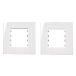 KIT C/2 PLACAS MARGIRIUS SLEEK MÓVEL 80X80MM BRANCA