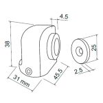 KIT C/3 PRENDEDOR PORTA MAGNÉTICO 315 CROMADO