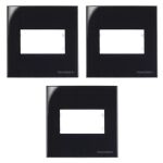 KIT C/3 PLACAS MARGIRIUS SLEEK MÓVEL 70X70MM PRETO