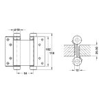 KIT C/4 DOBRADIÇAS VAI-VEM INOX 100MM