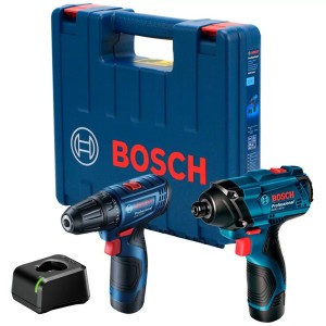 KIT BOSCH PARAFUSADEIRA GSR 120-LI + FURADEIRA GDR 120-LI