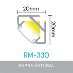 KIT PERFIL ALUMÍNIO ROMETAL LED CANTO 45º RM-330 3 MT NATURAL C/DIFUSOR