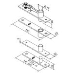 KIT PORTA PIVOTANTE IMAB COM REGULAGEM INOX 0283 ESCOVADO