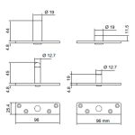 KIT PORTA PIVOTANTE IMAB SEM REGULAGEM INOX 0287 ESCOVADO