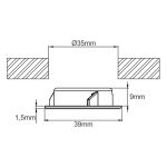 LED POP EMBUTIR QUADRADA 39X39MM LUMITEK NEUTRA MARROM