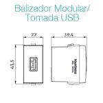 MÓDULO MARGIRIUS SLEEK TOMADA USB SIMPLES 1A BRANCO