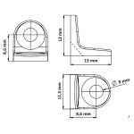 PACOTE C/100 CANTONEIRAS 2 FUROS 13X13 NIQUELADA