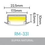 PERFIL ALUMÍNIO ROMETAL P/LED EMBUTIR RM-331 3 MT NATURAL