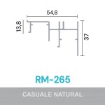 PERFIL ALUMÍNIO ROMETAL TRILHO INFERIOR RM-265 P/DOMINUS 6 MT NATURAL