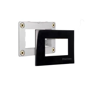 PLACA + SUPORTE MARGIRIUS SLEEK MÓVEL 65X45MM PRETO