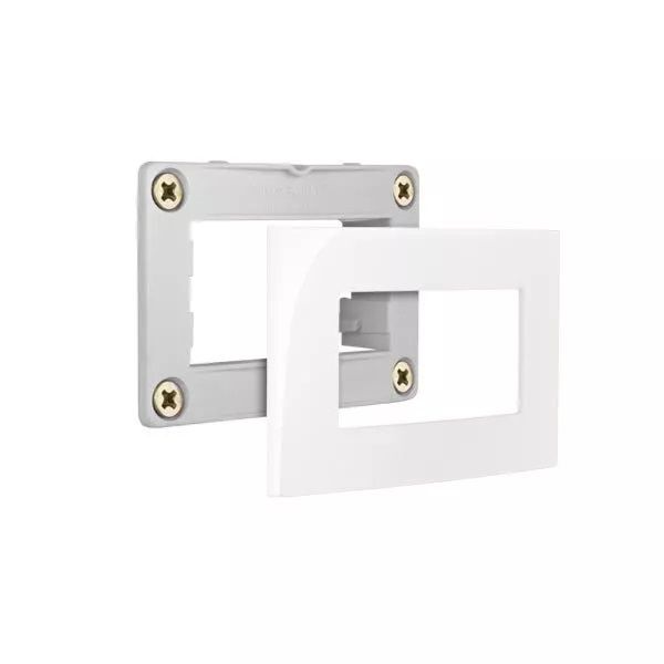 PLACA + SUPORTE MARGIRIUS SLEEK MÓVEL 65X45MM BRANCA