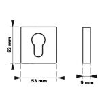 ROSETA INOX CILINDRO MODELO EUROPEU QUADRADA ESCOVADA