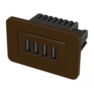 TOMADA MÓVEIS EMBUTIR USB CHARGER 4 PONTOS LUMITEK MARROM