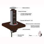 TORRE MULTIPLUG COM 2 TOMADAS + 2 USB PARA USO DOMÉSTICO